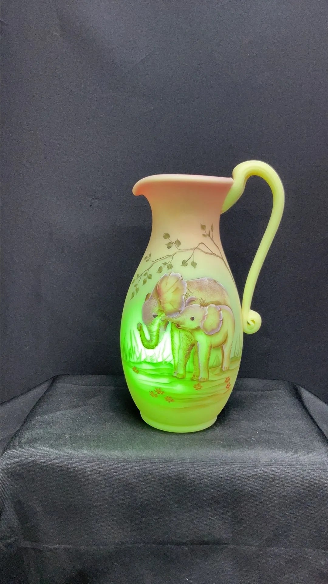 Fenton Hand Painted Signed Numbered Burmese Vase