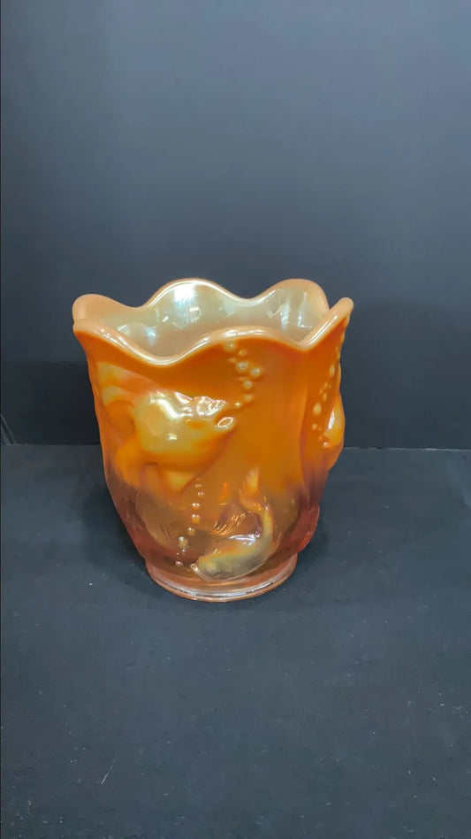 Fenton Peach Opal Atlantis Vase