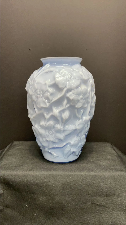 Fenton Cased Periwinkle Dogwood Vase